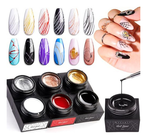 Muestrario De Uñas Makartt Spider Gel Para Nail Art 6 Colore