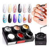 Muestrario De Uñas Makartt Spider Gel Para Nail Art 6 Colore