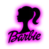 Cuadro Retroiluminado Led  Barbie Silueta Con Nombre Barbie