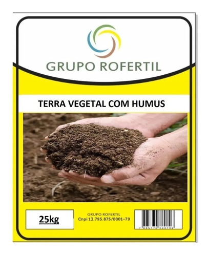 Terra Vegetal Adubada C/humus De Minhoca 25kg Adubo Organico
