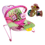 Cadeira Bebê Vibratória Descanso Rosa 9kg +chocalho Infantil