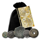 5 Monedas Originales De Imperios Antiguos En Una Bolsa De Mo