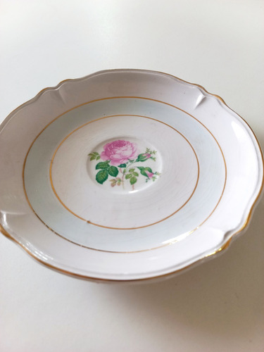 Plato Té Chileware Fanaloza Rosa Dorado