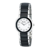 Reloj De Pulsera - De Bulova Mujeres 98p127 Diamante Negro Y