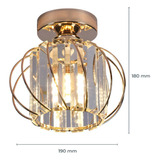 Lustre Luminária De Cristal E Aros Clássico Teto E27 Bivolt Cor Dourado 110v/220v