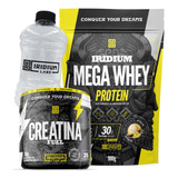 Kit Whey Protein Mega + Creatina Fuel 150g + Galão 950ml Sabor Baunilha