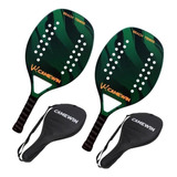 2 Raquetes Beach Tennis Carbono De Fibra Profissionais Verde