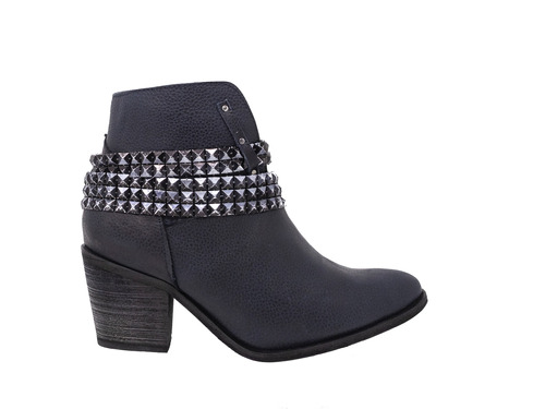 Botin Mujer Exs Cuero C/ Correas Brillantes