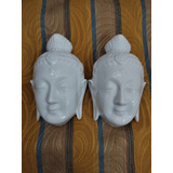 Par De Máscaras Em Porcelana Chinesa Buda Divindade 