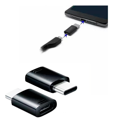 Adaptador Micro Usb Hembra A Usb Tipo C Macho Carga Rapida