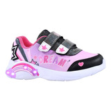 Zapatillas Footy Niñas Luces Led Al Pisar Arcoiris Wow618