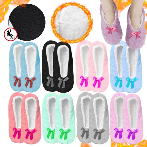 Pantuflas Ballerinas de Mujer Antideslizante Invierno Liso