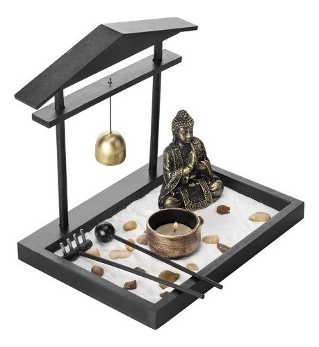 Mygift Mini Juego De Jardin De Arena Zen Con Estatua De Buda