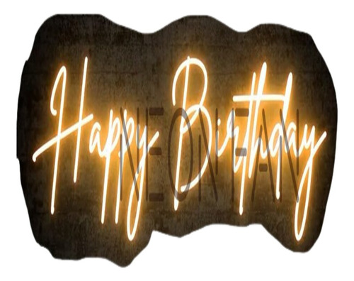 Cartel Happy Birthday Neon Led Acrilico Cristal 80 X 30 