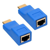 Extensor Hdmi 3d 30 Metros Via 1 Cabo De Rede Rj45 Cat5e/6