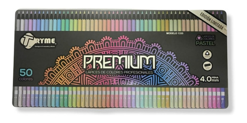 50 Lapices De Colores Pastel Profesionales Tryme Premium 