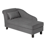 Reposet Chaise Lounge Lino Gris Sofa Sillon Sala Muebles