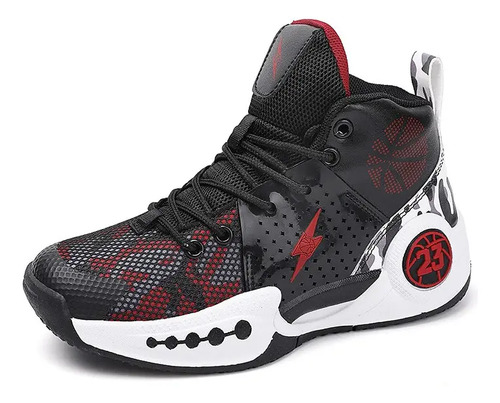 Tenis Niños Lulu Mall Baloncesto Zapatilla Antideslizante Resistente Correr 6-18 Anos Escolar Negro | Envío gratis