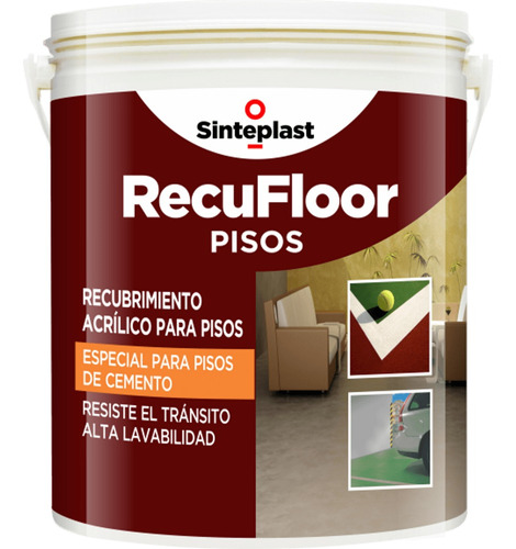 Pintura Acrilica Para Pisos Base Acuosa 1lt Sinteplast Color