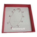 Fina Pulsera De Plata 925 Cubics Zirconia Dijes Colgantes.