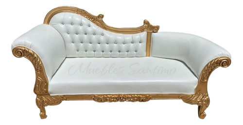 Sillón Diván Santimo Luis Xv En Cedro Dorado/plata Fino Lujo