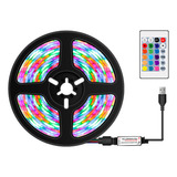 Tira De Luces Led Rgb Usb Regulable Con Control Remoto Ir 16