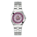 Reloj Guess Mujer Dama Analógico Casual Ladies Sport Color De La Correa Plateado/rosa