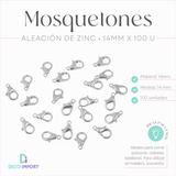 100 Mosquetones 14mm Bijou Armadores Pulseras Collar