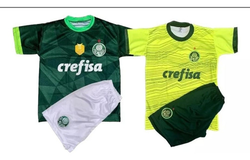 2 Kit Conjunto Infantil Do Palmeiras Verde Novo