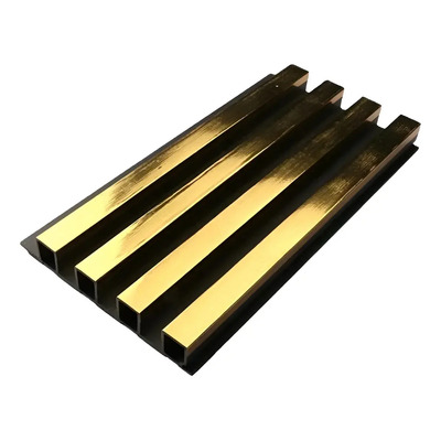 Lambrin Decorativo 3d Wpc Parota Fondo Negro 12 Pzas 1mx16cm Color Dorado Oro Fondo Negro | Meses sin interés