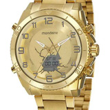 Relógio Mondaine Masculino Dourado Anadigi Grande Original