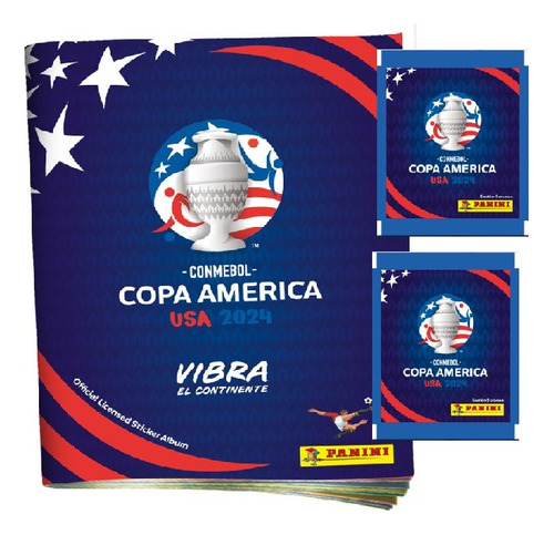 Album + Figuritas Copa America Usa2024 X10 Sobres Panini.rey