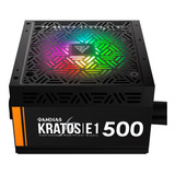 Fonte Gamer 500 Watts Rgb Para Pc Gamdias Kratos E1-500 Atx 