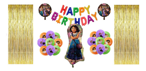 Kit De Globos Happy Birthday Encanto Gigante + Cortonas