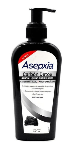 Asepxia Jabón Liquido Facial Carbón - g a $159