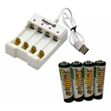 Pila Recargable Aaa 2800mah X 4 Unidades Blister + Cargador