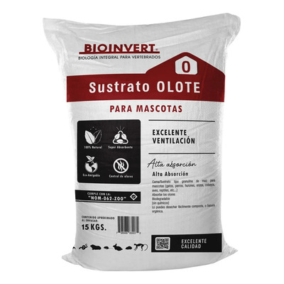 Sustrato de Maiz Olote Bioinvert 15kg 60Lt Tipo Granulina Super Absorbente Alto Control de Olores Cuyo Hamster y Otros | Envío gratis
