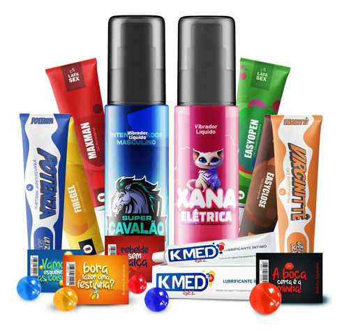 Kit 45 Itens Gel Massagem Lubrificante Íntimo Atacado Fanta