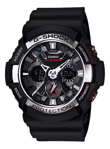 Reloj Casio G-shock Original Para Hombre Ga-200-1a Ts Color De La Correa Negro Color Del Bisel Negro Color Del Fondo Negro