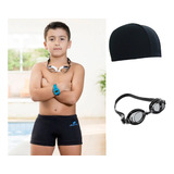 Kit Sunga + Touca E Óculos De Natação - Infantil - Just Fit