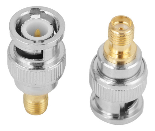 2pcs Conector Coaxial Bnc Macho A Sma Hembra Tipo Rf