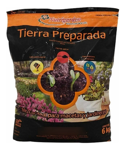 Tierra Preparada Macetas Jardinera Nutrigarden *envio Gratis