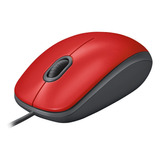 Mouse Logitech M110 Silencioso Silent Touch Color Rojo