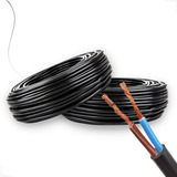 Fio Cabo Pp Cobre 2x1,5mm 2 Vias 1,5mm Kit 2 Rolos Com 100m Cor Preto Cor Da Cobertura Preto