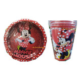 Mimi Mouse Roja Minnie Mix 60 Pza 30 Platos Pastel 30 Vasos