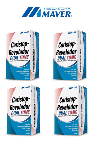 Enjuague Caristop Dual Tone Revelador De Placa Pack X4 Un