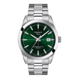 Reloj Hombre Tissot Gentleman Automatic Silicium | Verde Color De La Correa Acero Color Del Bisel Acero