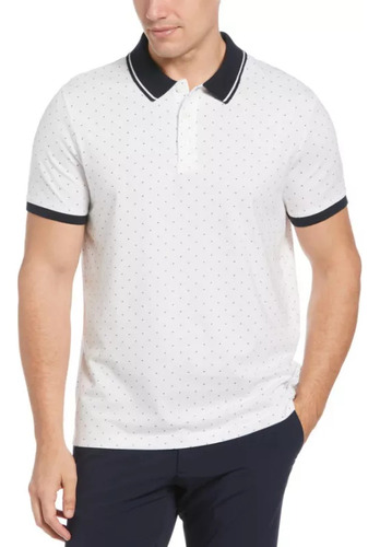 Polo Perry Ellis Mtf Blanco Hombre 4hsk7124126