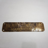 Antiguo Cartel Bronce Henry Simon Manchester Mag 61771