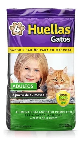 Alimento 4 Huellas Gato Adulto X 20 Kg - Animal Brothers